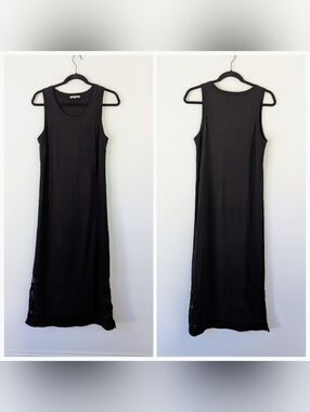Lisa Todd Cotton Sleeveless Maxi Dress Mesh Size M Elevated Basic Casual Classic